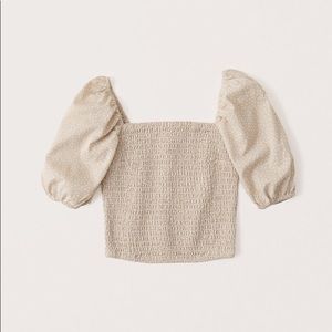 Abercrombie puff sleeve smoked blouse